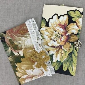 Handmade floral journal & folio set with journal cards